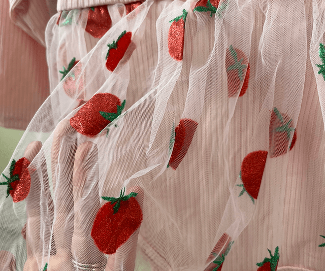 Sparkles Strawberry tulle dress (9-12months) 
