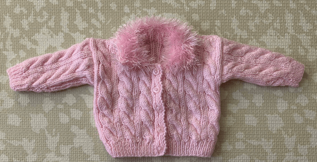 Fluffy collar cardigan 