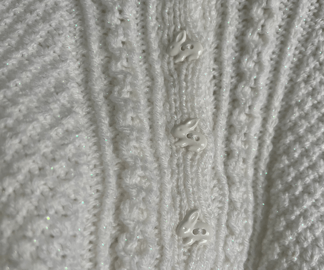 Glitter, fluffy hood cardigan 