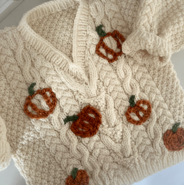 Cable knit handmade punk jumper - 12-18months 