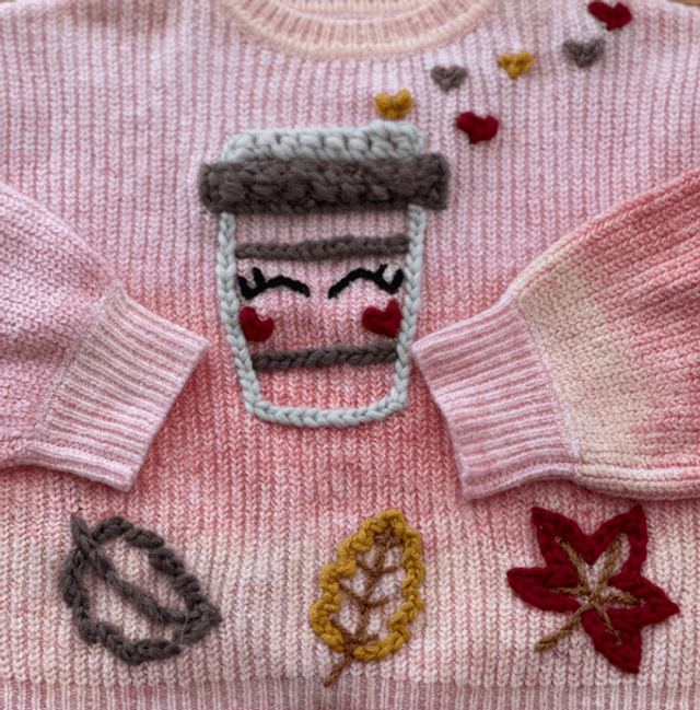‘latte’ Love Ombré Pink Jumper -age: 5-6 years