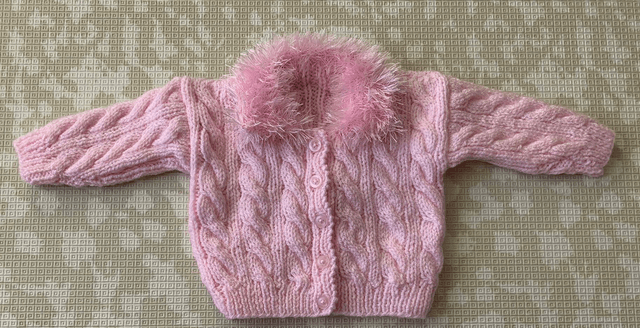 Fluffy collar cardigan 